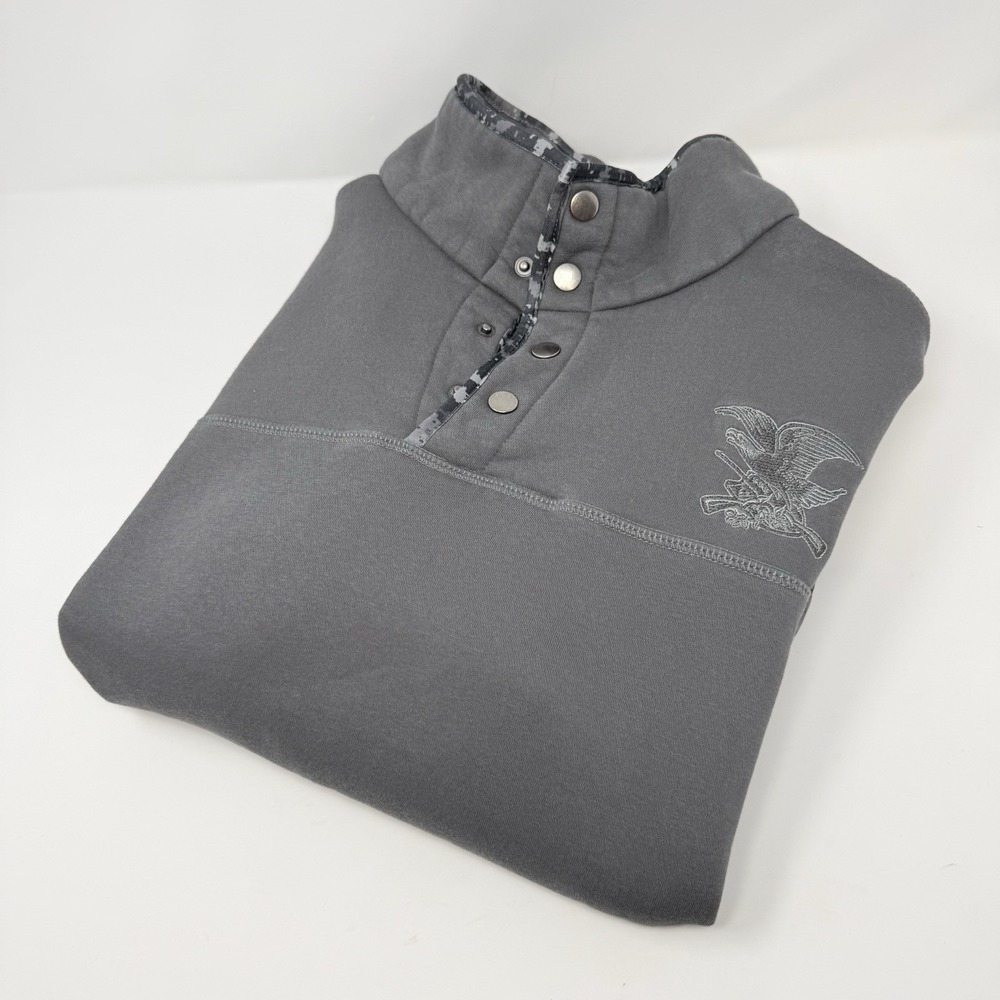NRA Pullover Quarter Snap Sweatshirt. Embroidered Eagle American Flag Size XL